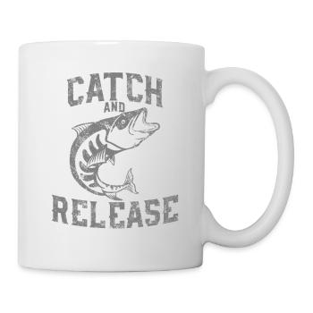 Für richtige Angler - Catch and Release - Tasse - Weiß - Rechts