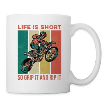 Retro Motorcross - Tasse - Weiß - Rechts