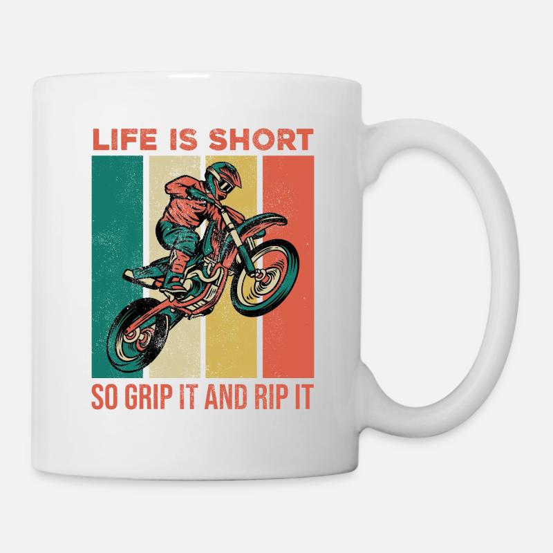 Retro Motorcross - Tasse - Weiß