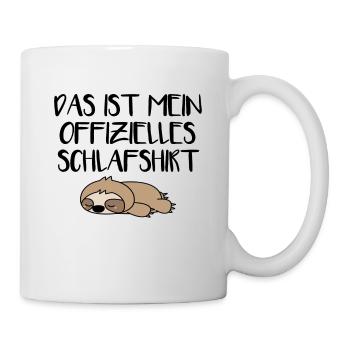 Faultier Schlafshirt - Tasse - Weiß - Rechts