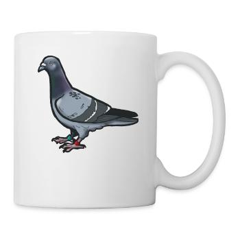 Comic Lustige Taube Vogel Geschenkidee Brieftaube - Tasse - Weiß - Rechts