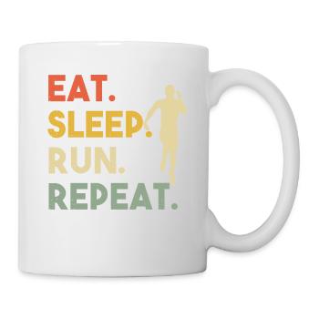 Eat Sleep Run Repeat Retro Runner Training Outdoor - Mug - white - Right