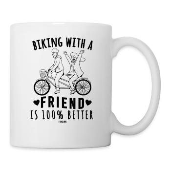 Fahrradtour mit Freunden Ausflug Radtour - Tasse - Weiß - Rechts