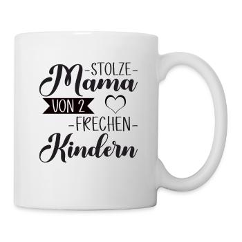 Stolze tolle Mama von 2 Kindern Geschenk - Tasse - Weiß - Rechts