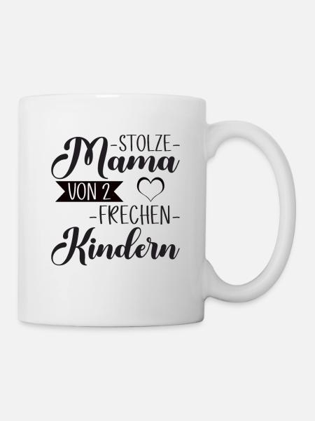 Stolze tolle Mama von 2 Kindern Geschenk - Tasse - Weiß