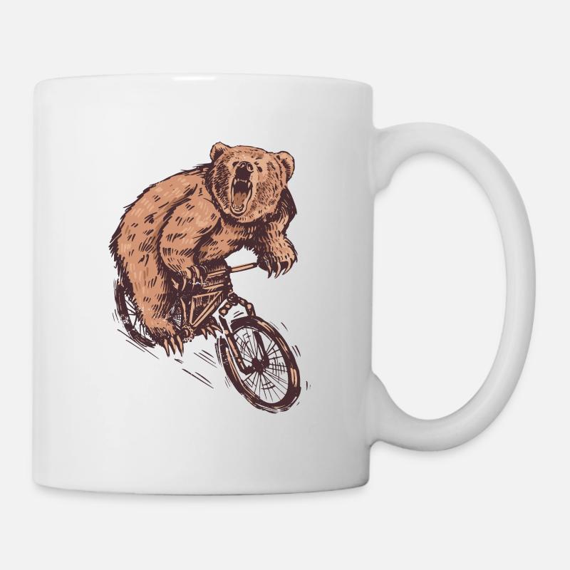 CYCLIST BEAR - Tasse - Weiß