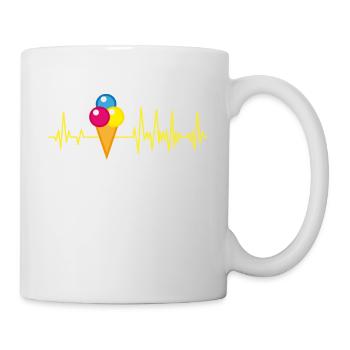 Eiscreme Eis Herzschlag Sommer - Tasse - Weiß - Rechts