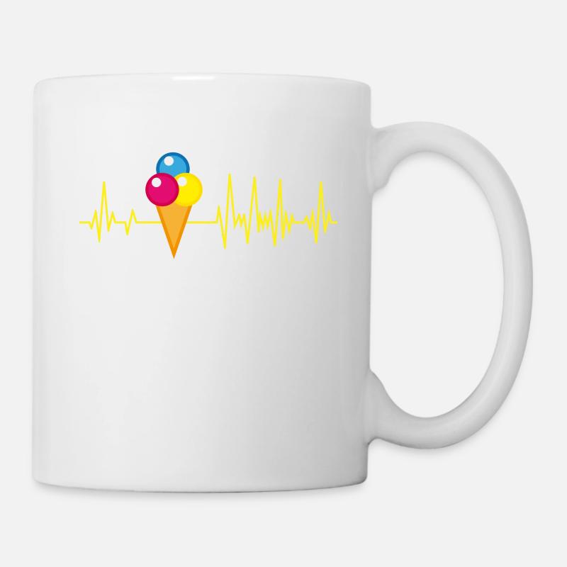 Eiscreme Eis Herzschlag Sommer - Tasse - Weiß