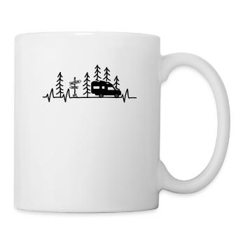 Camping camper settling cabin heartbeat - Mug - white - Right
