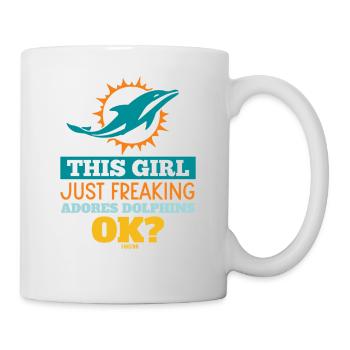 Fille aime les dauphins - Mug blanc - blanc - Droite