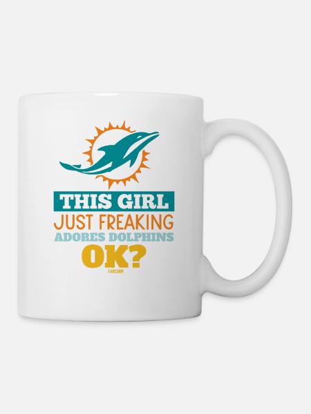 Fille aime les dauphins - Mug blanc - blanc