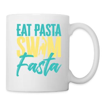 Eat Pasta Swim Fasta Funny Swimming - Tasse - Weiß - Rechts