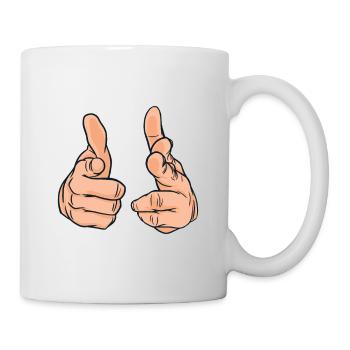 Hands Pointing fingers at you Finger pointing - Mug - white - Right
