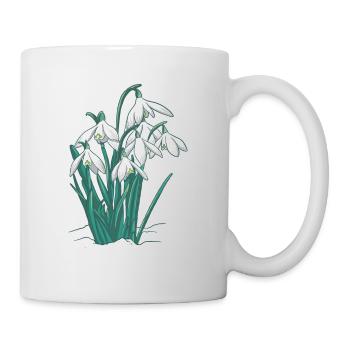 Perce-neige fleur plantes - Mug blanc - blanc - Droite