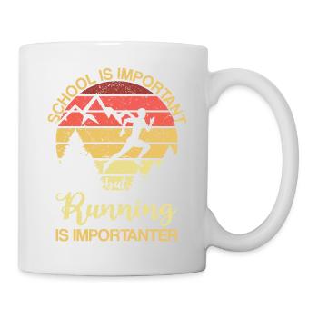 School Is Important But Running Retro Coureur - Mug blanc - blanc - Droite