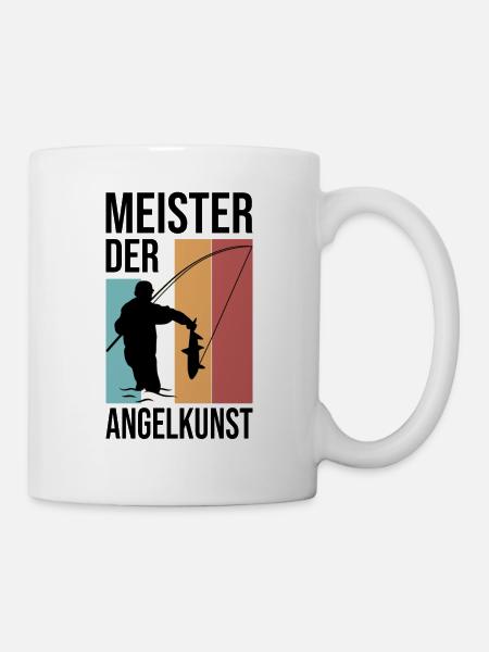 Angeln Angler Retro - Tasse - Weiß