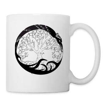 Celtic Irland Wikinger Keltisch Knoten Muster Baum - Tasse - Weiß - Rechts