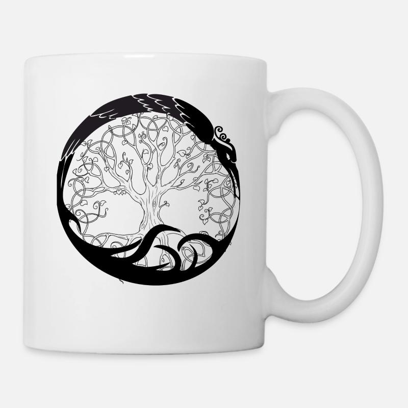 Celtic Irland Wikinger Keltisch Knoten Muster Baum - Tasse - Weiß