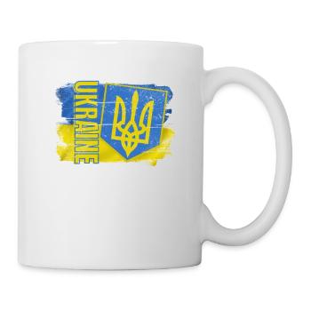 Ukraine drapeau ukrainien Trident Armoiries - Mug blanc - blanc - Droite