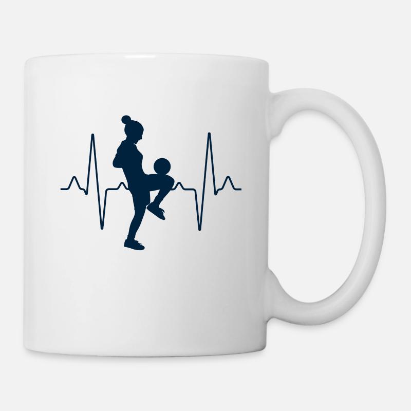 Frau Muttertag Fußball Herzschlag - Tasse - Weiß
