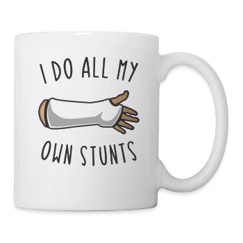 Gipsarm Genesungswünsche Armbruch Arm gebrochen - Tasse - Weiß - Rechts