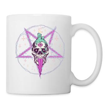Pastel Goth Skull Creepy Wiccan Aesthetic Witch - Mug - white - Right