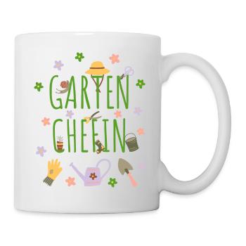 Garten Chefin Gärtnerin Geschenk Gartenarbeit Oma - Tasse - Weiß - Rechts