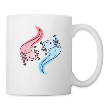 Axolotl Yin Yang Kawaii Mexican Fish Animal - Mug - white - Right