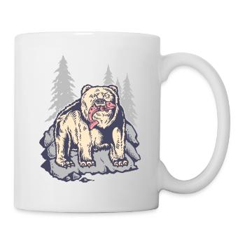 Grizzly Ours saumon forêt - Mug blanc - blanc - Droite