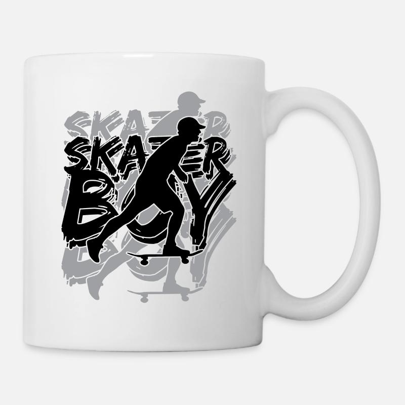Skater Man Skateboard Beach - Mug - white