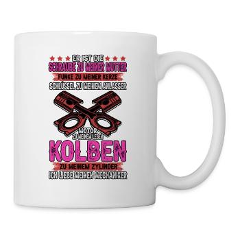 KFZ Mechaniker Auto Werkstatt Lustig Beruf Tuner - Tasse - Weiß - Rechts