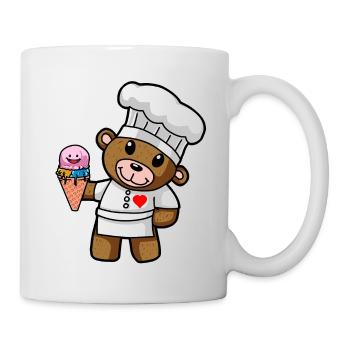 Teddy Eiscreme Konditor Süßigkeiten Eisdiele Kind - Tasse - Weiß - Rechts