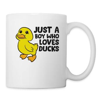 Niedliche Ente Nur ein Junge, der Enten liebt - Tasse - Weiß - Rechts