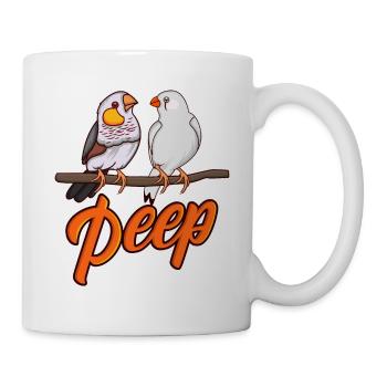 Zebrafinken PEEP Zebrafink Prachtfinken - Tasse - Weiß - Rechts