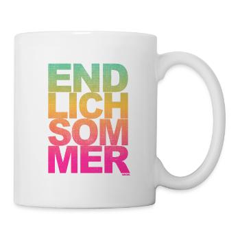 Endlich Sommer - Urlaub, Sonne, Outdoor - Tasse - Weiß - Rechts