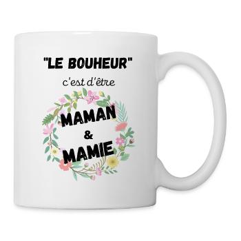 LE BOUHEUR c'est d'être maman et mamie - Mug blanc - blanc - Droite