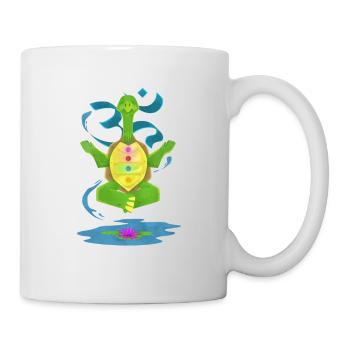 Yoga work sport turtle meditation - Mug - white - Right