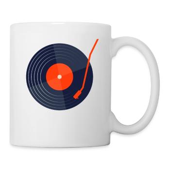 Retro Vinyl Vintage Schallplatte - Tasse - Weiß - Rechts