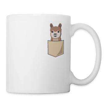 Alpaca Lama In Breast Bag Print Gift Camel - Mug - white - Right