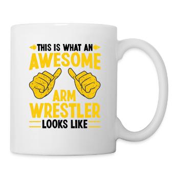 C’est ce qu’un catcheur de bras est génial - Mug blanc - blanc - Droite