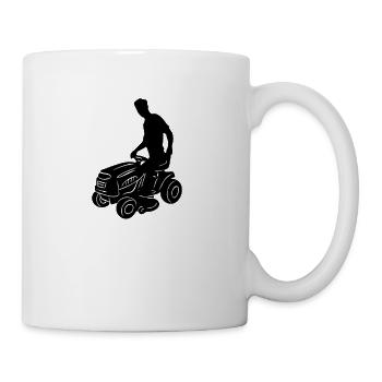 Rasentraktor Rasenmähen Aufsitzmäher Rasenmäher - Tasse - Weiß - Rechts