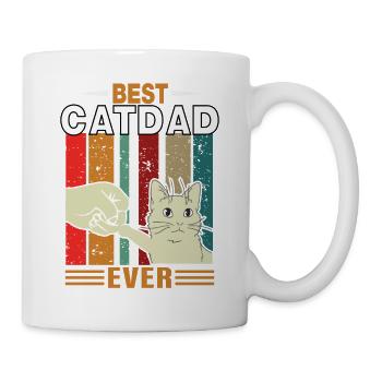 BEST CAT DAD EVER Katen Papa Vatertag Geschenk - Mug - white - Right