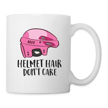 Helmet Hair Don't Care Funny Hockey - Mug - white - Right
