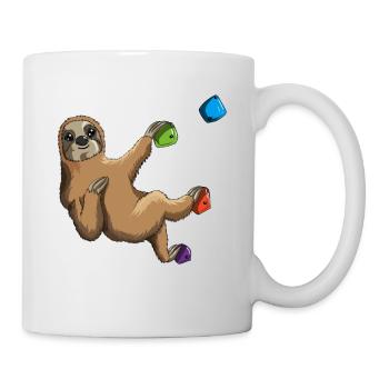 Climbing sloth climbing wall mountaineering boulder - Mug - white - Right