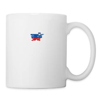Slowenien Slovenia Herzschlag EKG Vintage Flagge - Tasse - Weiß - Rechts