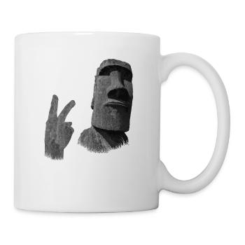 Funny Easter Island Moai Statue Fuck Off - Mug - white - Right
