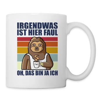 Faultier Büro Arbeitskollegen - Tasse - Weiß - Rechts