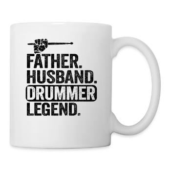 Papa Schlagzeuger Geschenk Drummer Vatertag Herren - Tasse - Weiß - Rechts