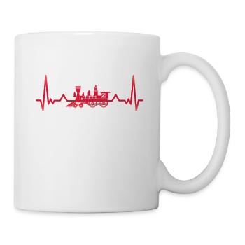Klassische Steamtrain Heartbeat Lokomotive Xmas Geschenk - Tasse - Weiß - Rechts
