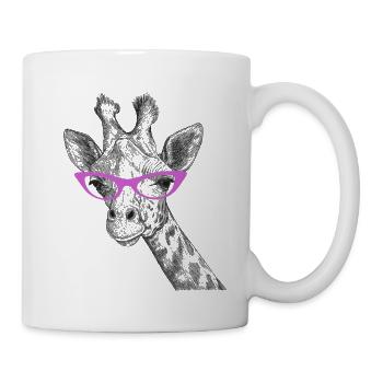 Girafe Lunettes Africaine Drôle - Mug blanc - blanc - Droite